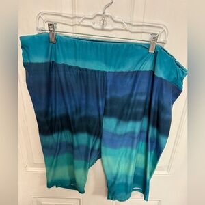 Blue and Green Ombre Shorts Plus Size